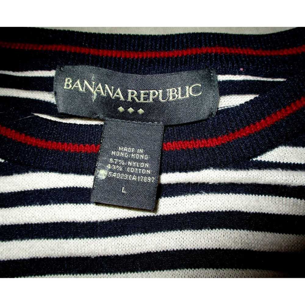 Banana Republic Blue and Beige Striped Knit Sweat… - image 6