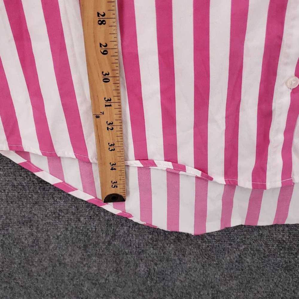 Vintage Womens L Large Pink Striped Button Up Sho… - image 4