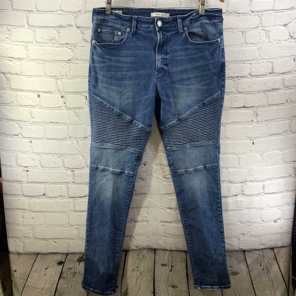 Pacsun Mens Stacked Moto Skinny Fit Jeans Size 34… - image 1