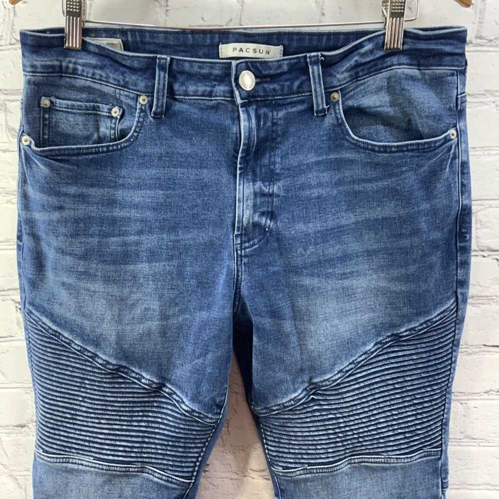 Pacsun Mens Stacked Moto Skinny Fit Jeans Size 34… - image 3