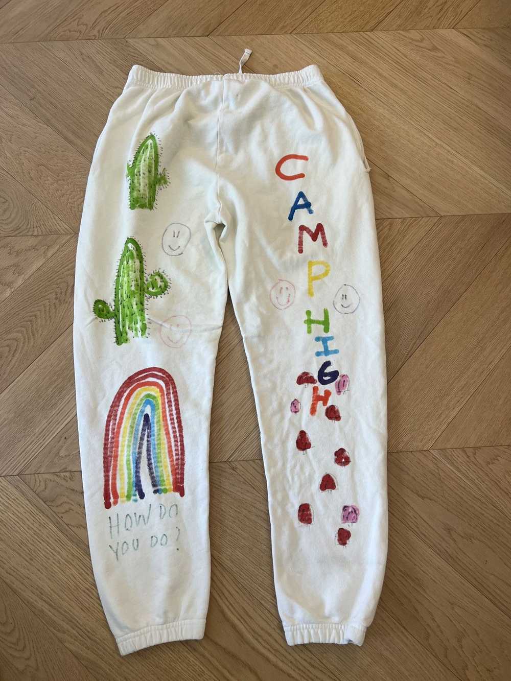 Camp High Camp High cream sweatpants - hand drawi… - image 3