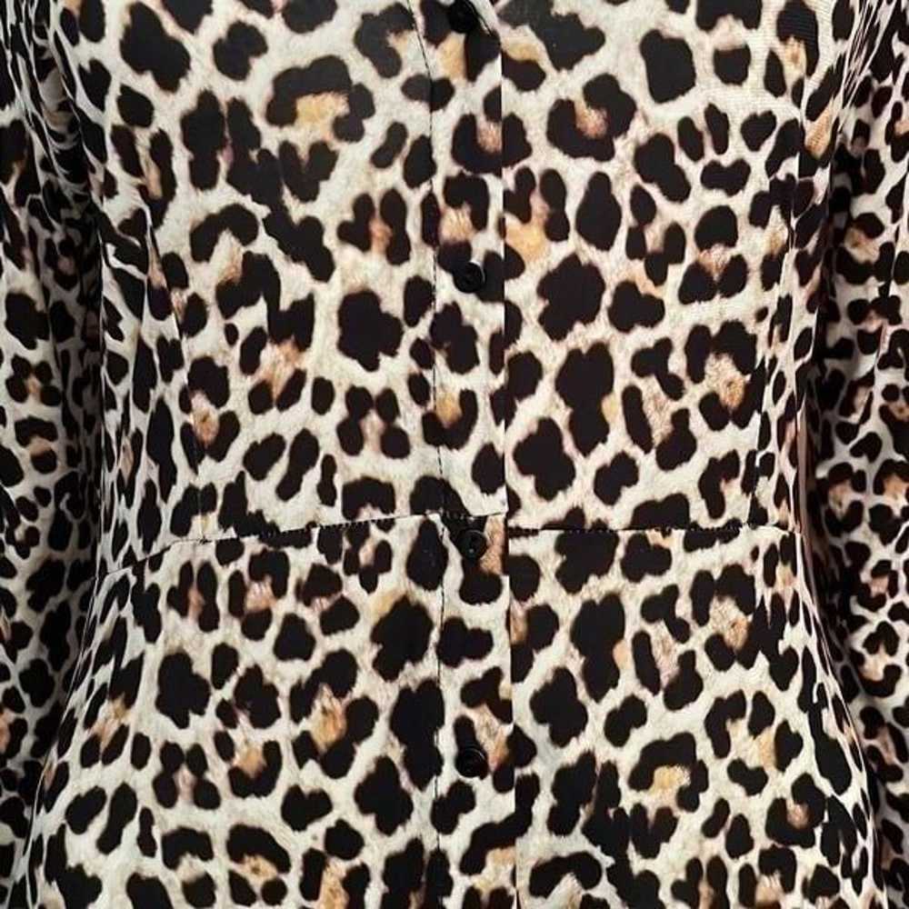 Zara Cheetah Leopard Print Asymmetrical Button Do… - image 2