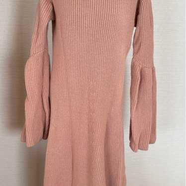 LANVIN en Bleu Long Knit Dress 38 Pink