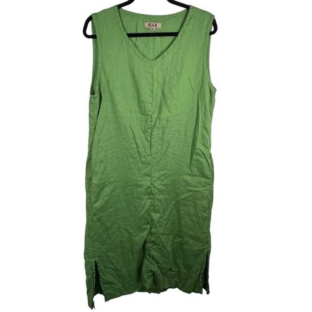 FLAX Green Linen Dress - image 1