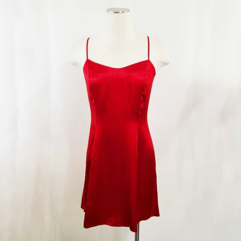 Vintage Frederick's of Hollywood slip dress red l… - image 3