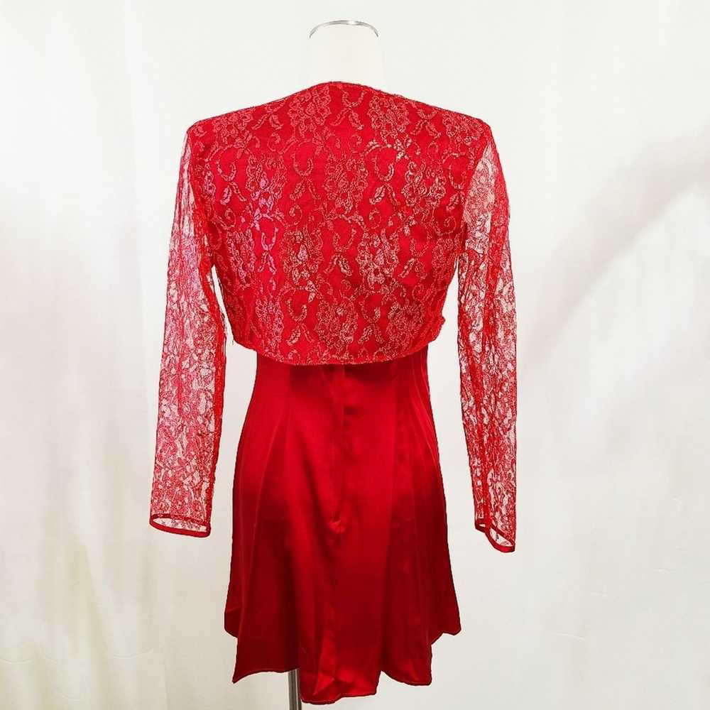 Vintage Frederick's of Hollywood slip dress red l… - image 4