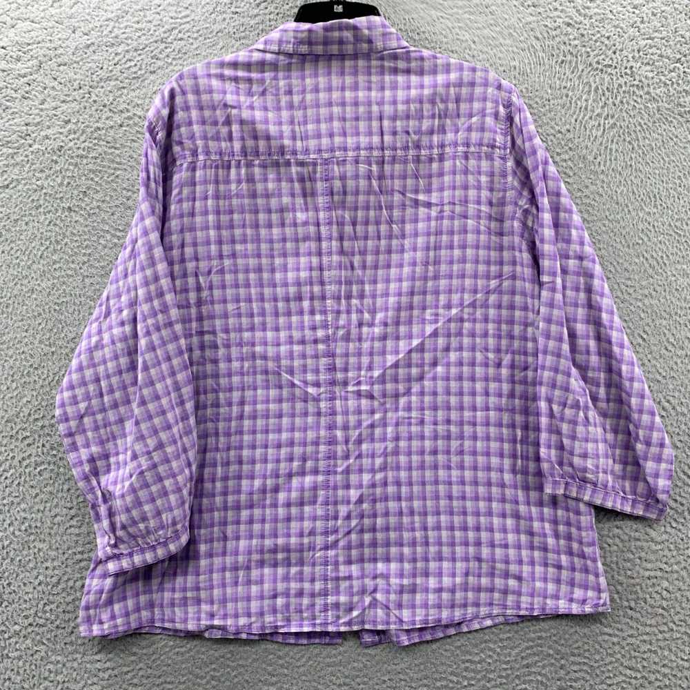 Vintage Luxurious Purple Plaid Long Sleeve Button… - image 2