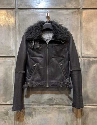 Mens leather jacket, bleu - Gem