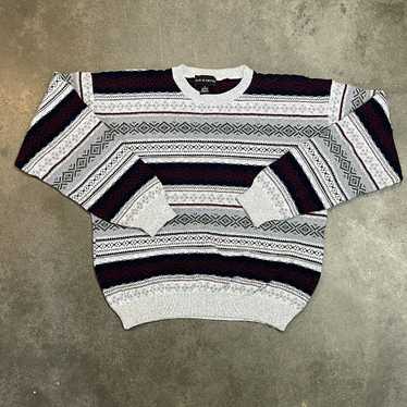 Vintage outlet 90s Coogi style Croft and barrow 3d knit textured crewneck sweater mens