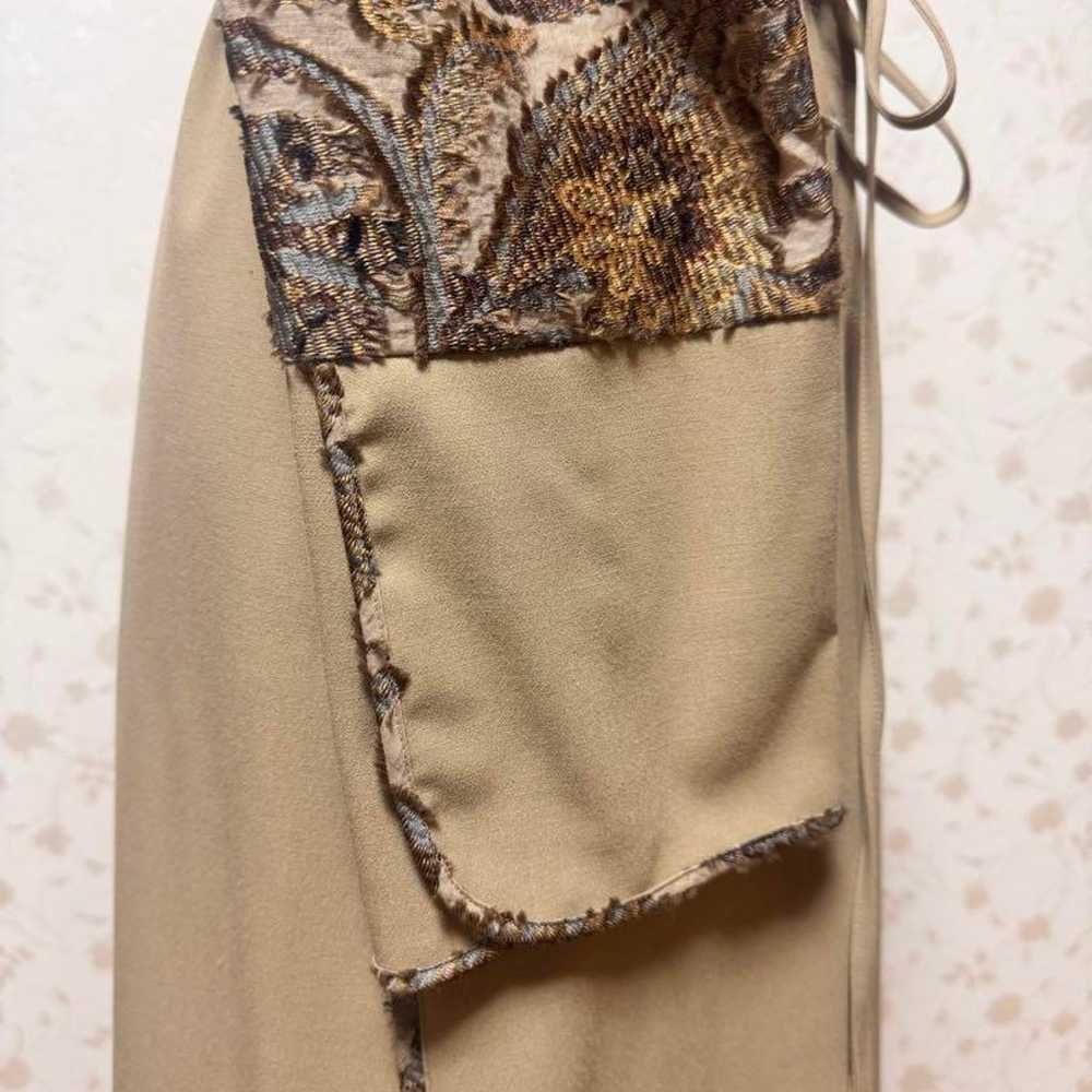 Beige long-sleeve long dress for a wedding. - image 2