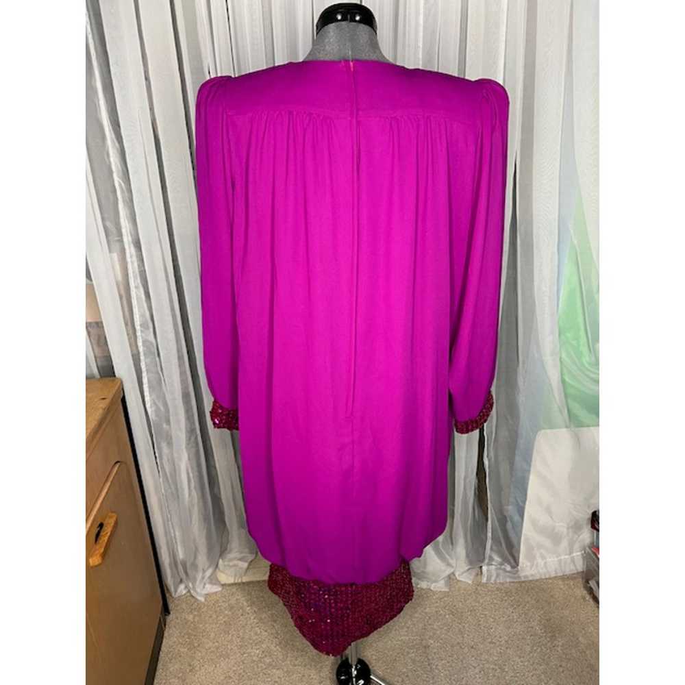 drop waist sequin dress fuchsia pink - image 4