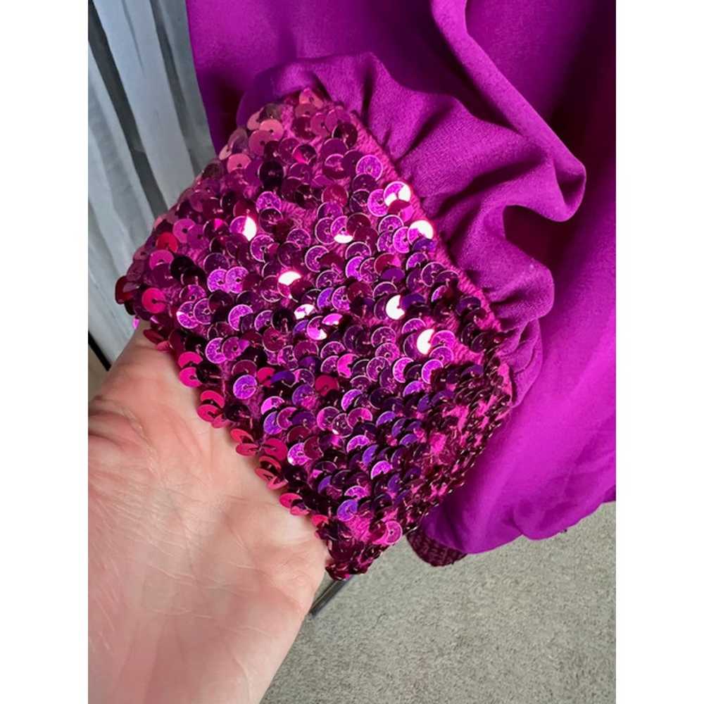 drop waist sequin dress fuchsia pink - image 5