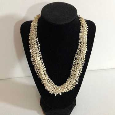 Vintage Ivory Multi Strand Beaded Necklace - image 1