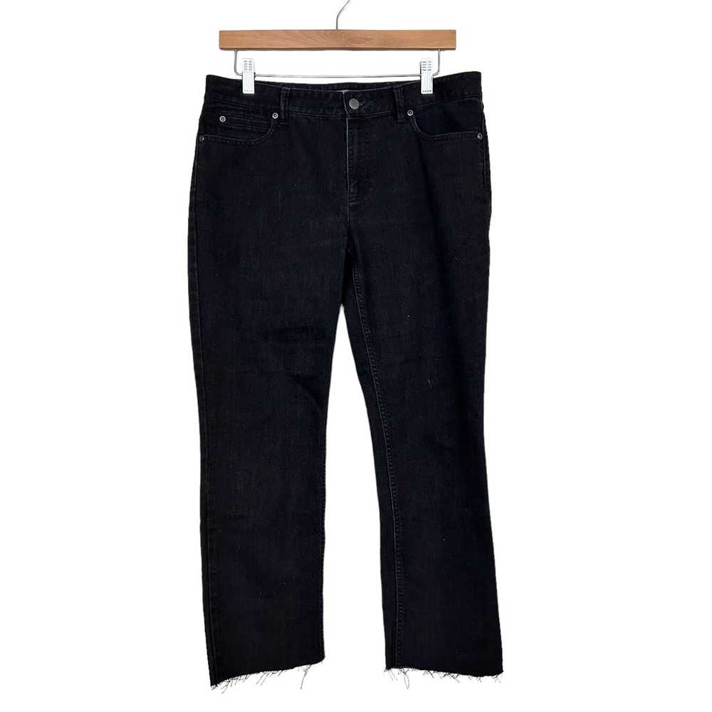 Other J. Jill Black Slim Leg Raw Hem Jeans Sz 8 - image 1