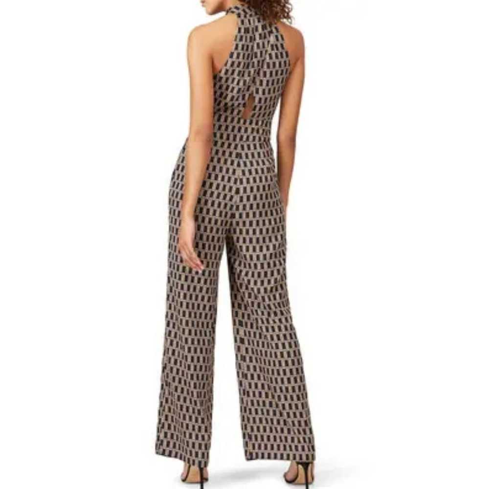 Louna Geometric Print Jumpsuit Tan and Black Small - image 2