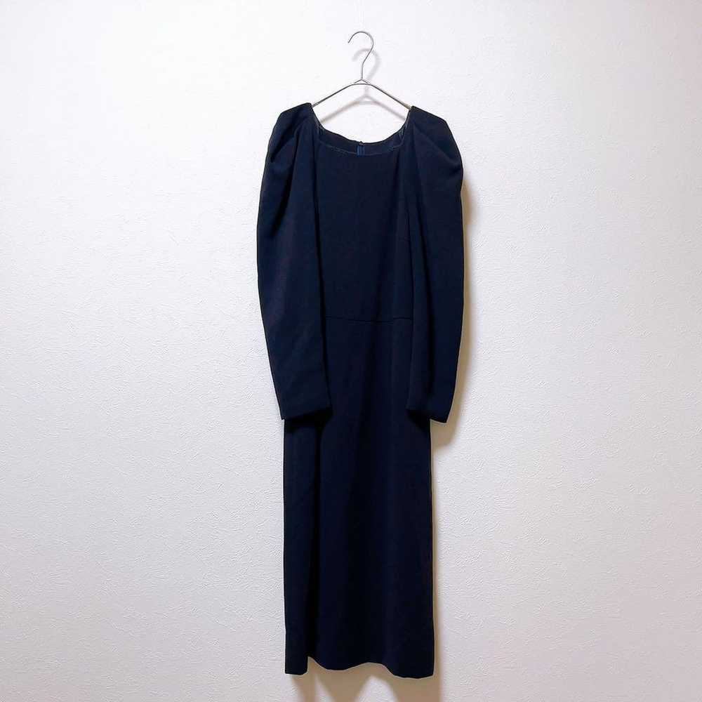 Lanvin en Bleu Tuck Shoulder Long Sleeve Dress Na… - image 3