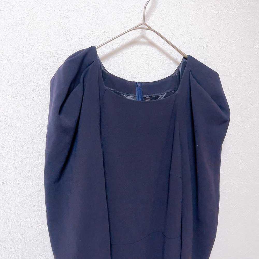 Lanvin en Bleu Tuck Shoulder Long Sleeve Dress Na… - image 5