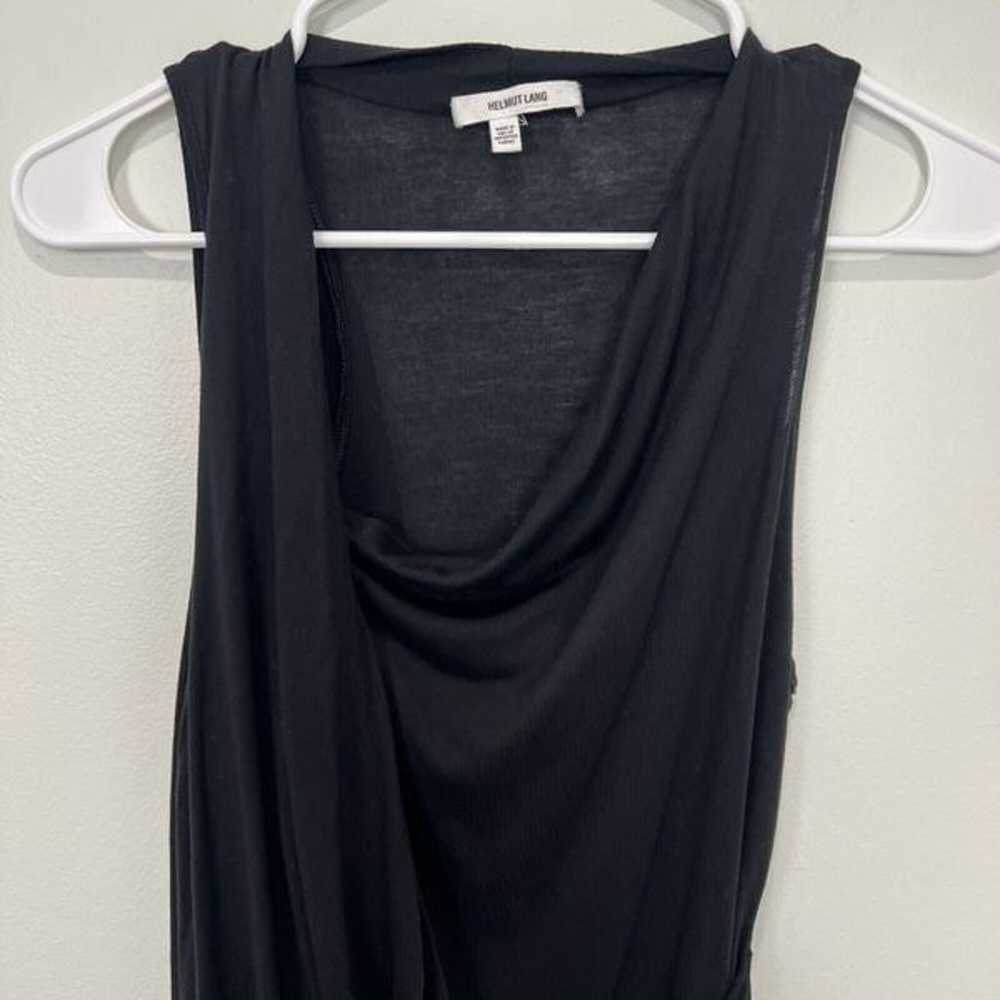 Helmut Lang Black Dress Small Sleeveless Drapey A… - image 6