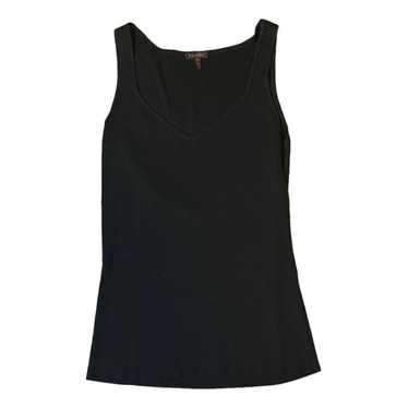 Escada Women's Black Crewneck Silk Wool Short-Sleeve T-Shirt Top outlet Size L