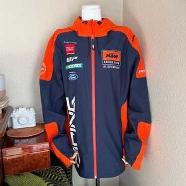 美品 KTM RACING TEAM ソフトシェルジャケット オレンジ/黒 XL 美品KTM RACING TEAM ソフトシェルジャケット オレンジ/黒 XL
