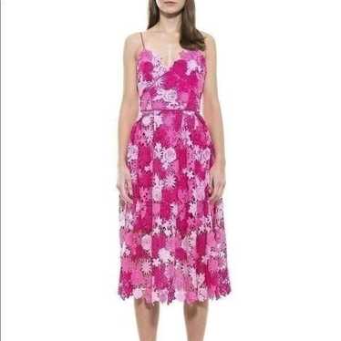 Alexis  Admor "krissy"  crochet floral print dress - image 1