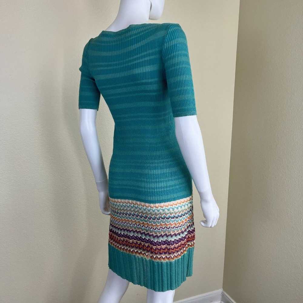 M Missoni Women's Size 6 Turquoise Knit Stripe Zi… - image 11