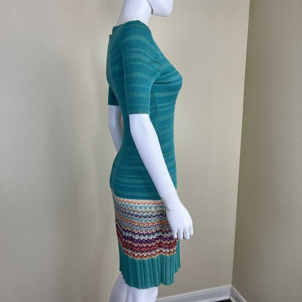 M Missoni Women's Size 6 Turquoise Knit Stripe Zi… - image 12