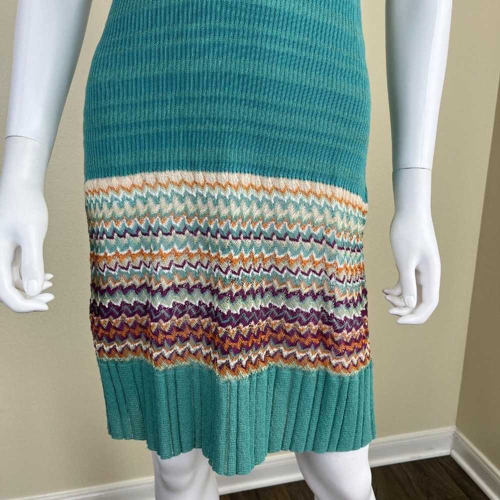 M Missoni Women's Size 6 Turquoise Knit Stripe Zi… - image 4