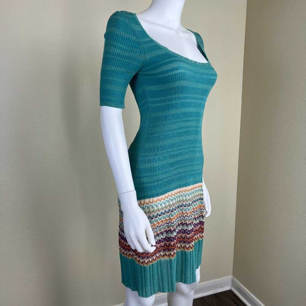 M Missoni Women's Size 6 Turquoise Knit Stripe Zi… - image 6