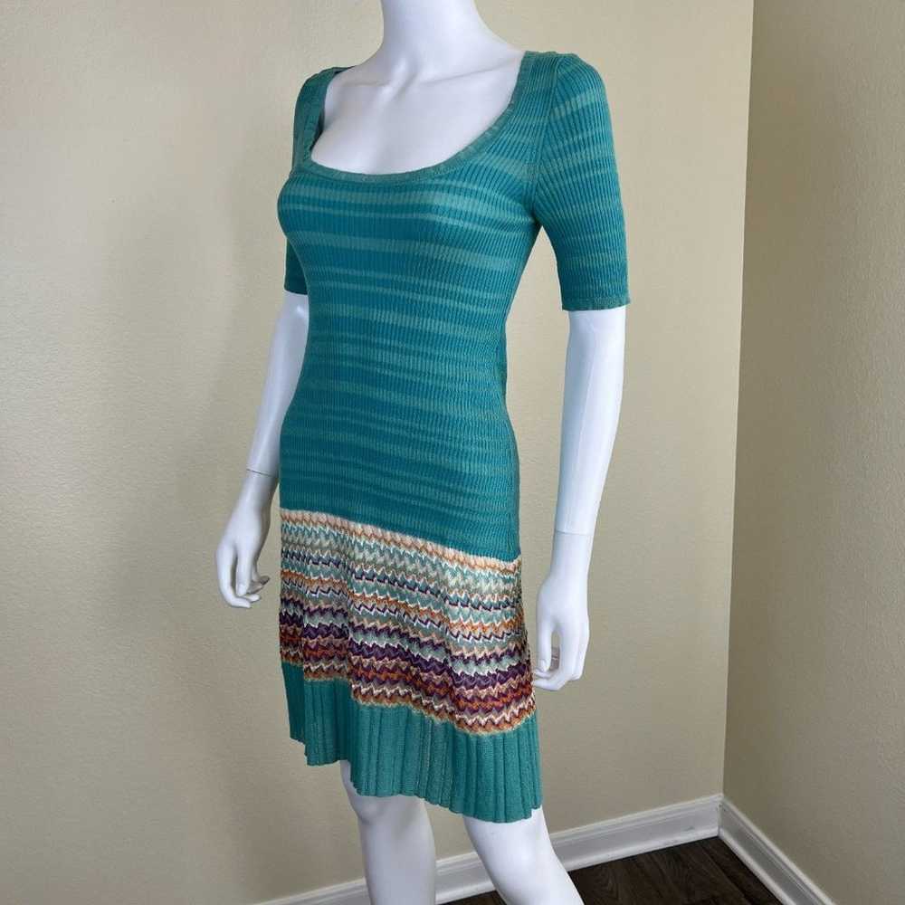 M Missoni Women's Size 6 Turquoise Knit Stripe Zi… - image 7