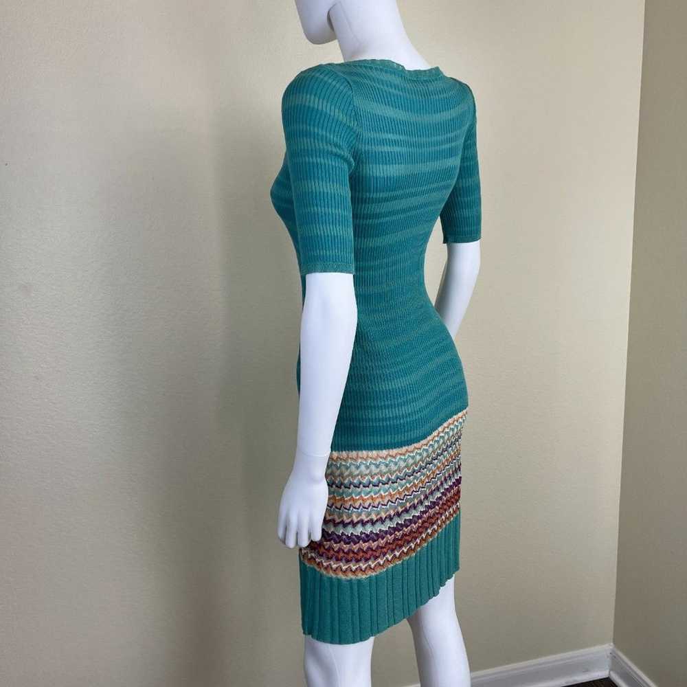 M Missoni Women's Size 6 Turquoise Knit Stripe Zi… - image 9