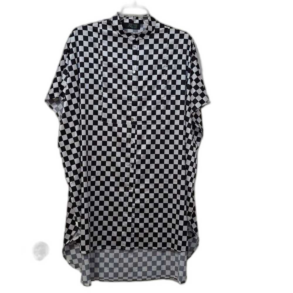 Dressed in LALA oversized checkered Shirt Dress w… - image 1