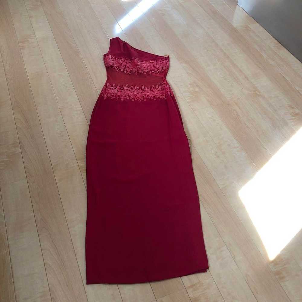 Red One-Shoulder Dress - image 2