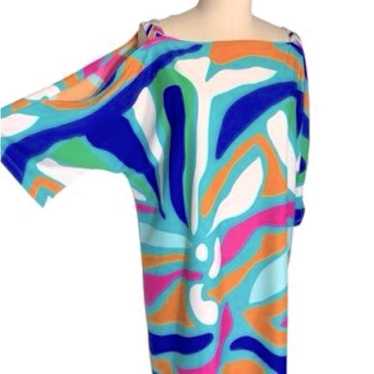 Jude Connally Bright Geometric Cold Shoulder Tuni… - image 1