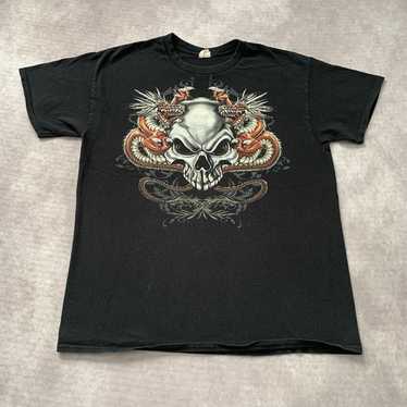 Vintage tattoo skull dragon - Gem