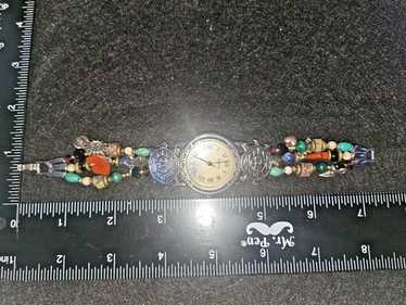 時計 Nadia vintage Indian jewelry Watch Vintage Lapis Inlay Sterling Silver Nadia Quartz Watch