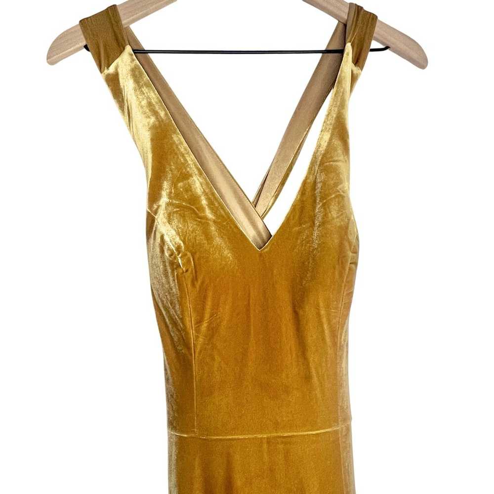 Revelry Asher Velvet Bridesmaid Dress Mustard Sz … - image 5