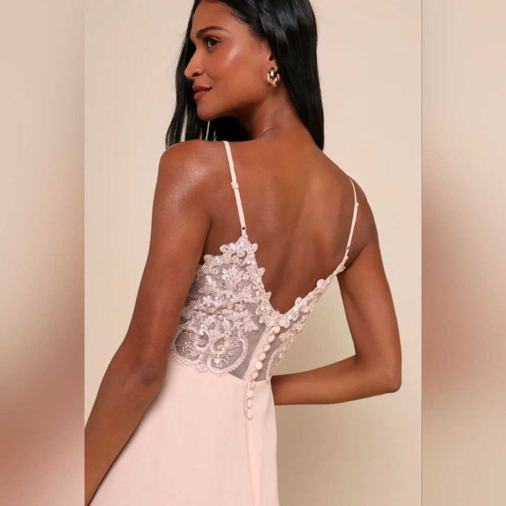 Lulu's Romantic Ways Blush Pink Lace Button Back … - image 4