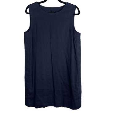 Theory 10 Navy Blue Didianne Linen Sleeveless Shif