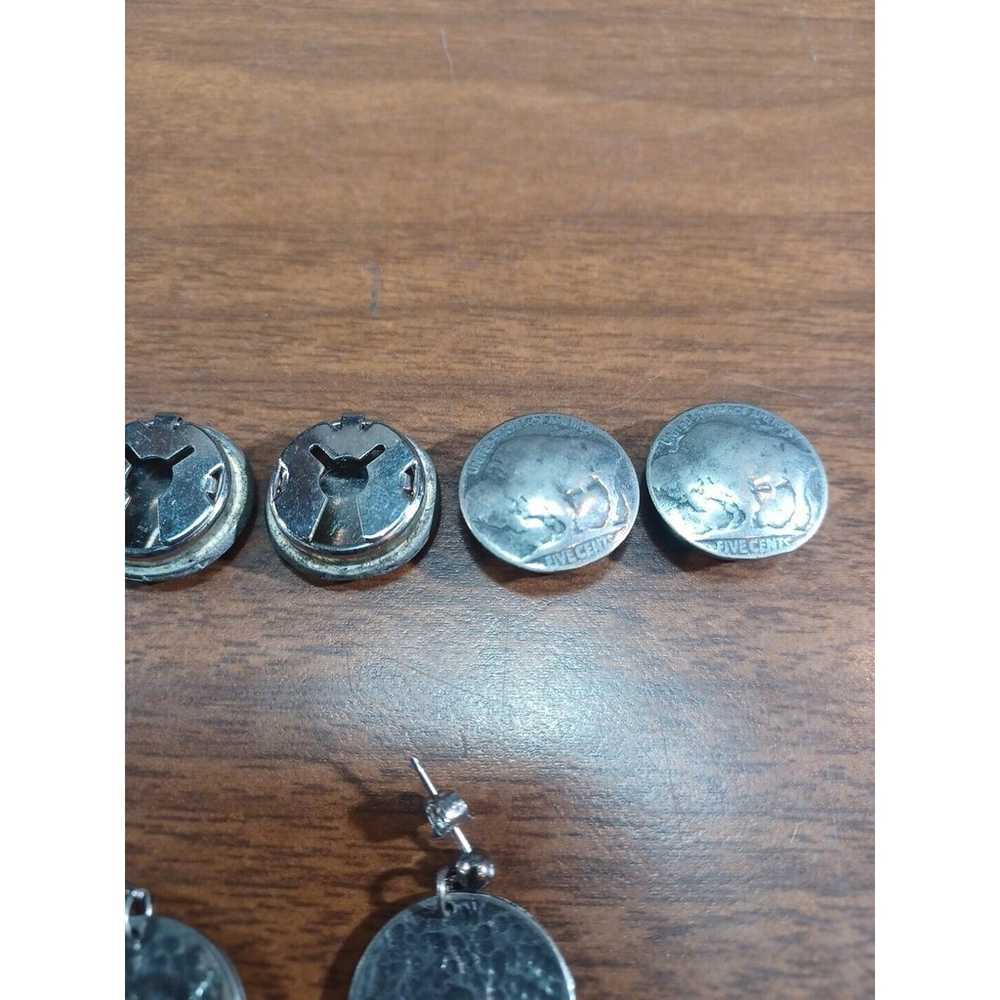 Vintage Indian Head Buffalo Nickel Post Earrings … - image 4