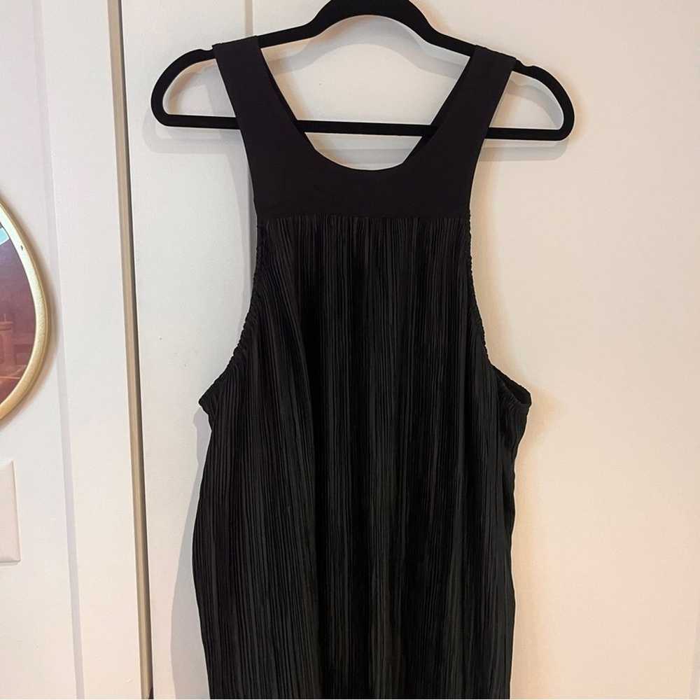 NEW by Anthropologie Black Plisse Halter Maxi Dre… - image 3