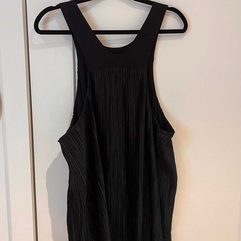 NEW by Anthropologie Black Plisse Halter Maxi Dre… - image 5