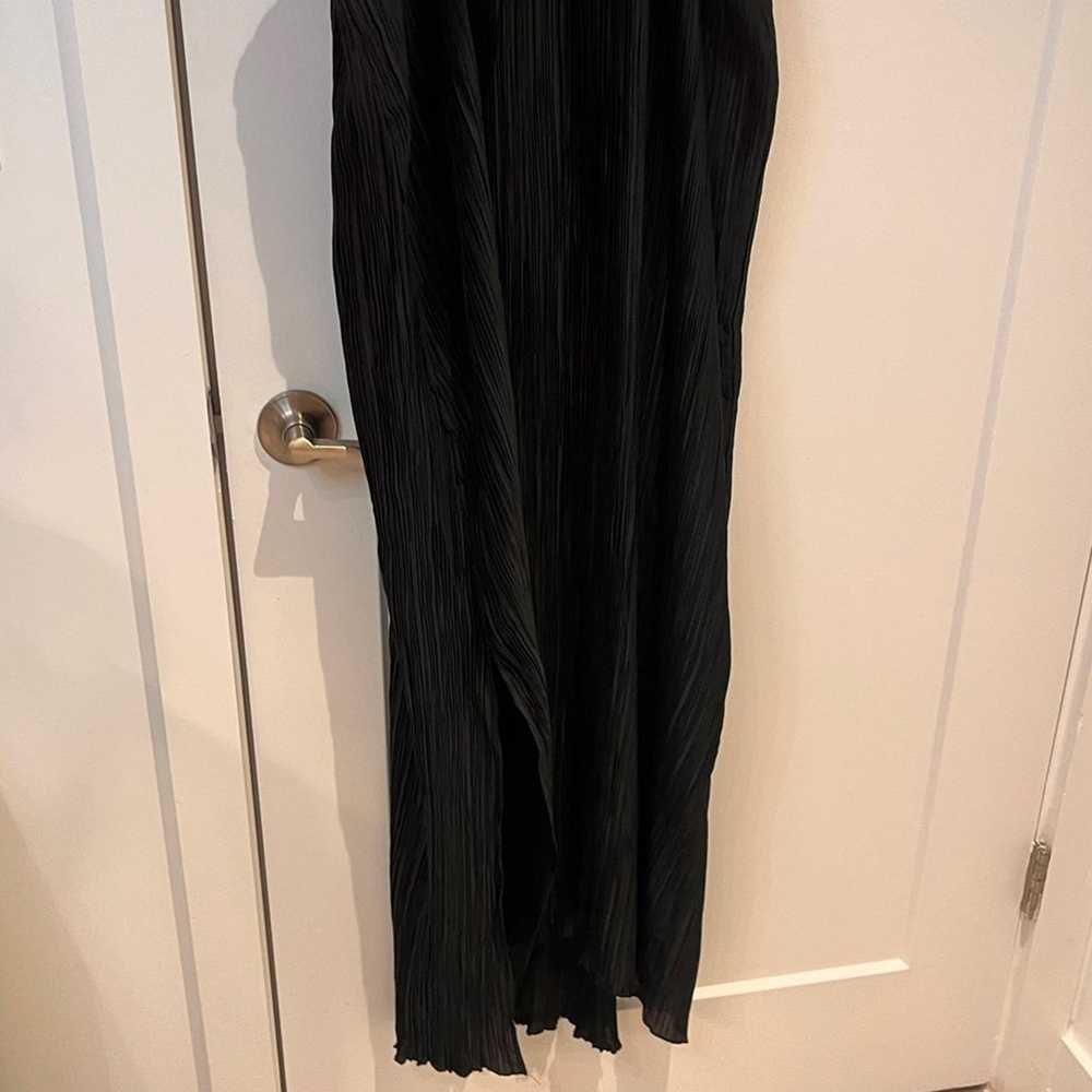 NEW by Anthropologie Black Plisse Halter Maxi Dre… - image 6