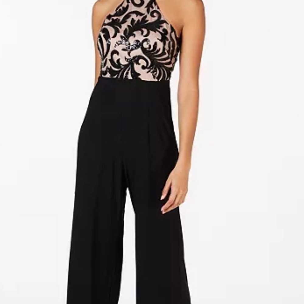 Macy’s Nightway black Sequined Halter Jumpsuit - image 9