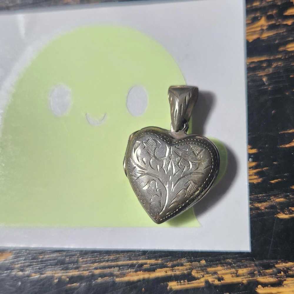 Sterling silver heart locket 1980s - image 1