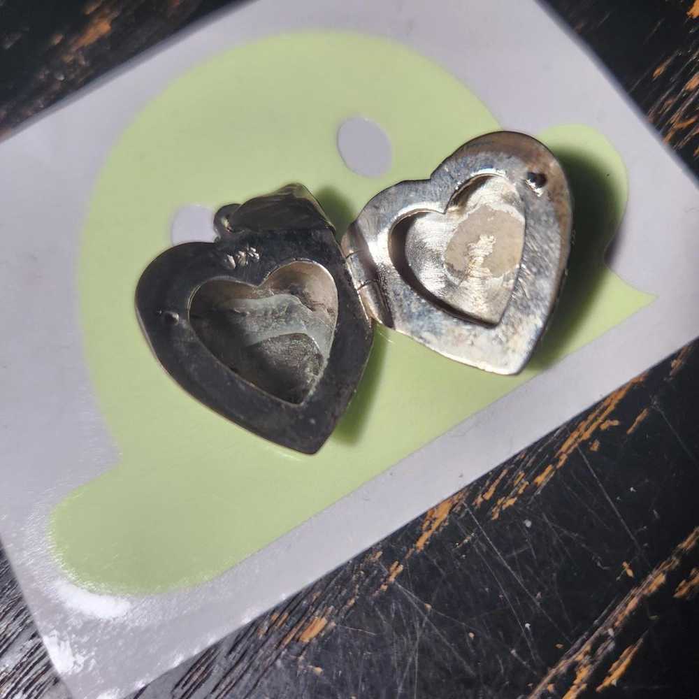 Sterling silver heart locket 1980s - image 3