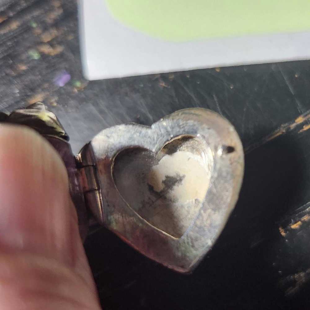 Sterling silver heart locket 1980s - image 4