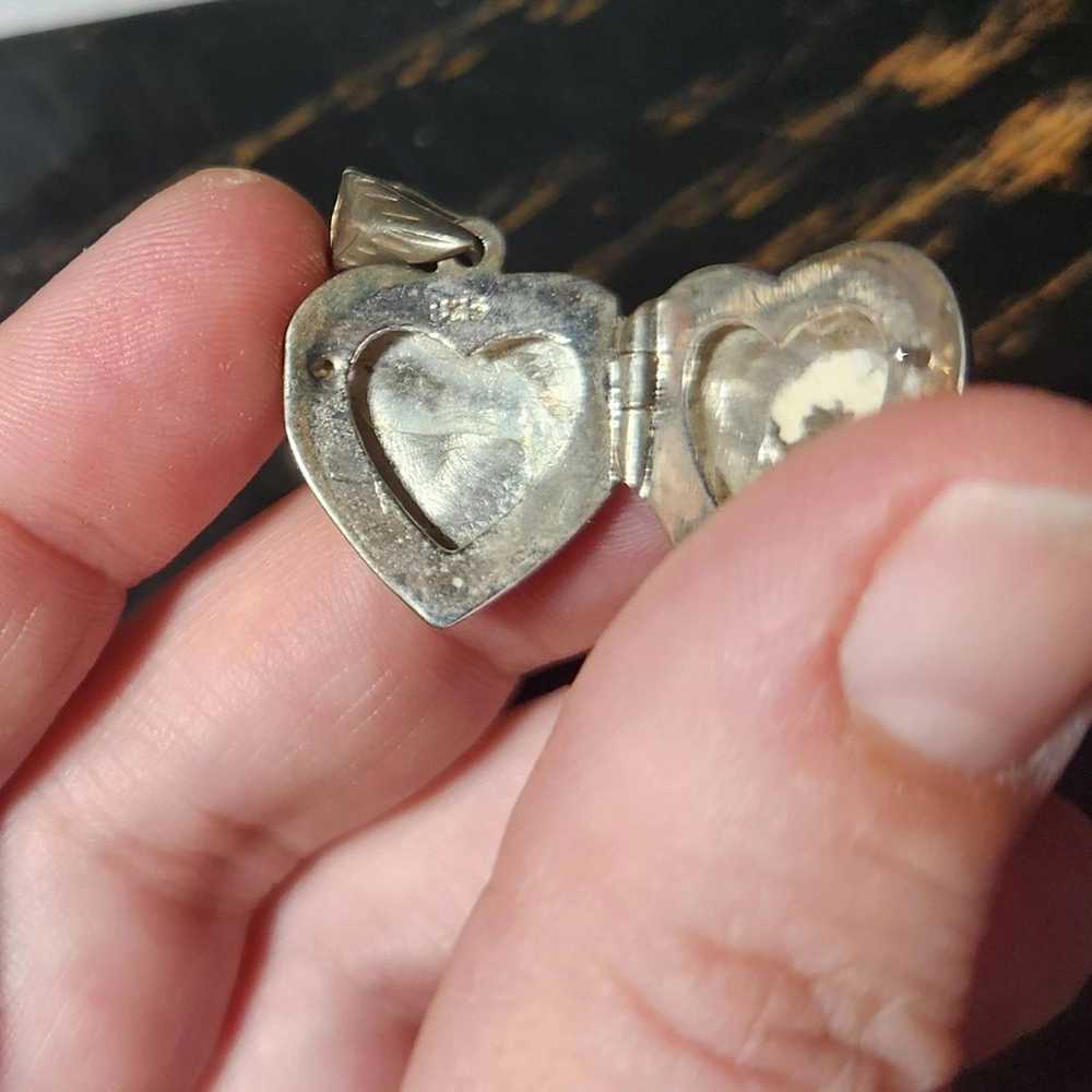 Sterling silver heart locket 1980s - image 5