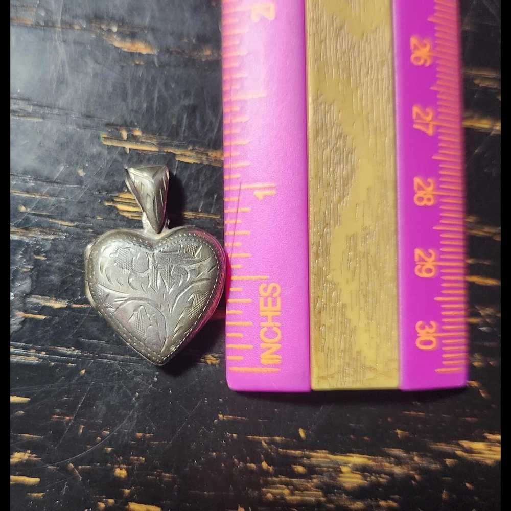 Sterling silver heart locket 1980s - image 8