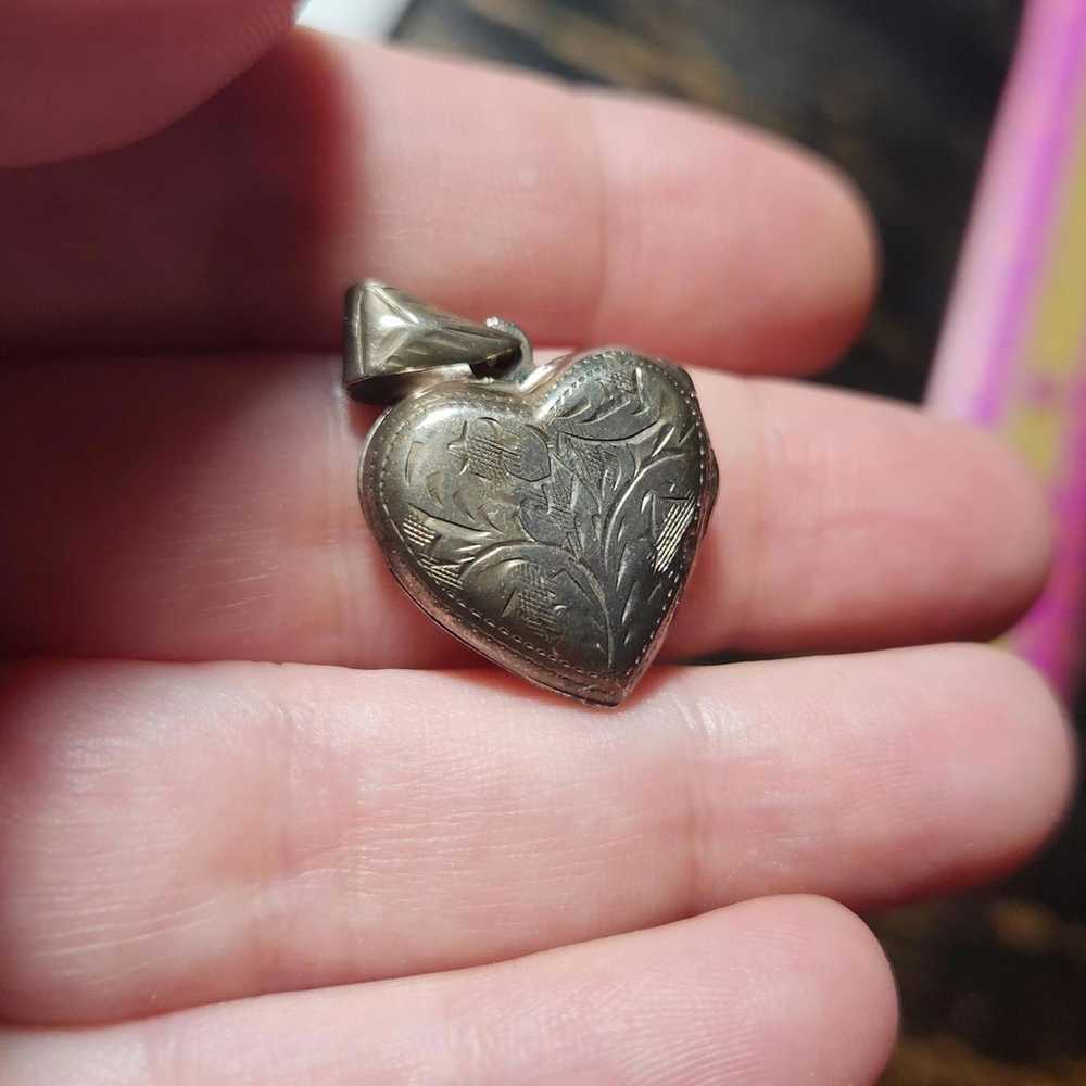 Sterling silver heart locket 1980s - image 9